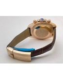 Rolex Daytona Brown Dial Leather Strap Swiss Automatic Watch
