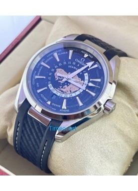 OMEGA SEAMASTER AQUA TERA WORLD TIME BLACK SWISS AUTOMATIC WATCH