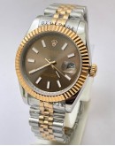 Rolex Date-Just Brown Dial Stick Marker Dual Tone Swiss Automatic Watch