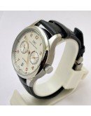 I W C Portuguese Power Reserve White Dial Leather Strap Swiss Automatic Watch