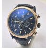 Tag Heuer 1969 Chronograph Black Leather Strap Watch