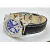 Breitling Chronometre Chronograph Steel Leather Strap Watch
