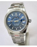 Rolex Sky Dweller Blue Steel Swiss ETA Automatic 7750 Valjoux Movement Watch