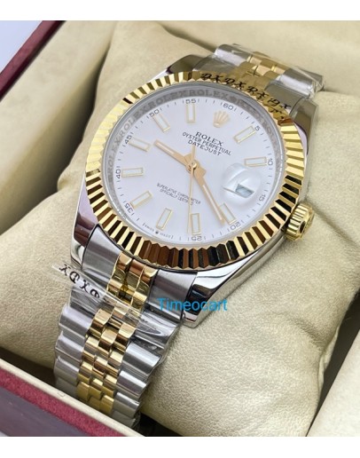 Rolex Date-Just White Dual Tone Swiss Automatic Watch