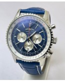 Breitling Navitimer Chrono Blue Leather Strap Watch