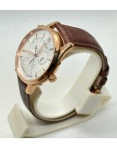 Jaeger Le Coultre Master Control Power Reserve White Rose Gold Swiss ETA Automatic Watch