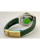 Rolex Submariner Green Rubber Strap Rose Gold Bezel Swiss Automatic Watch