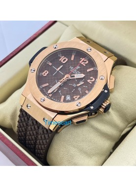 Hublot Big Bang Rose Gold Brown Rubber Strap Watch