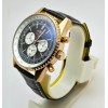 Breitling Navitimer Rose Gold Black Leather Strap Watch
