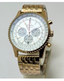 Breitling Navitimer Chronograph White Rose Gold Mens Watch