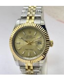 Rolex Date-Just Golden Fluted Motif Swiss Automatic Watch