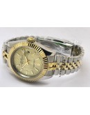 Rolex Date-Just Golden Fluted Motif Swiss Automatic Watch