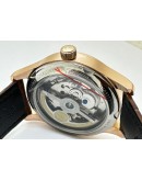 I W C Portuguese Power Reserve Rose Gold White Dial Leather Strap Swiss Automatic Watch