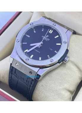 Hublot Vendom Classic Steel Black Leather Strap Swiss Automatic Watch
