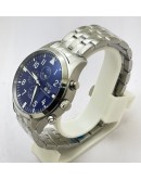 I W C Pilot Chronograph Blue Day-Date Steel Watch