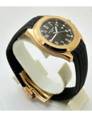 Patek Philippe Aquanaut Black Rose Gold Rubber Strap Swiss Automatic Watch