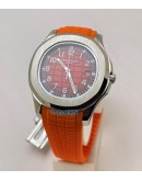 Patek Philippe Aquanaut Orange Rubber Strap 2 Swiss Automatic Watch
