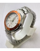 Omega Seamaster White Orange Bezel Swiss Automatic Watch