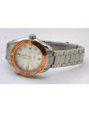 Omega Seamaster White Orange Bezel Swiss Automatic Watch