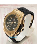 Hublot Big Bang Rose Gold 2 Black Rubber Strap Watch