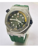 Audemars Piguet Diver Steel Green Rubber Strap Swiss Automatic Watch