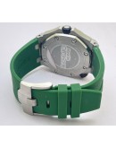 Audemars Piguet Diver Steel Green Rubber Strap Swiss Automatic Watch