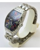 Franck Muller Crazy Hours Croco Blue Steel Swiss Automatic Watch