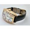 Franck Muller Crazy Hours Croco White Rose Gold Leather Strap Swiss Automatic Watch