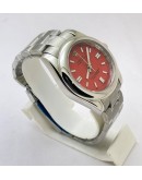 Rolex Oyster Perpetual RED Steel Swiss Automatic Watch