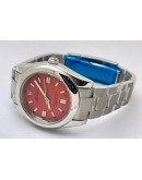 Rolex Oyster Perpetual RED Steel Swiss Automatic Watch
