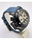 Graham Chronofighter Oversize Blue Rubber Strap Watch