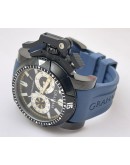 Graham Chronofighter Oversize Blue Rubber Strap Watch