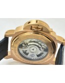 Panerai Marina Blue Rose Gold Leather Strap Swiss Automatic Watch