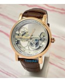 Patek Philippe Bridge Leather Strap Swiss Automatic Watch