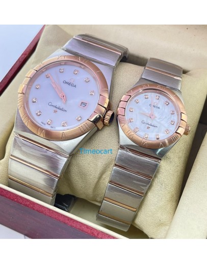 Omega Constellation Double Eagle Diamond Mark Couple Watch