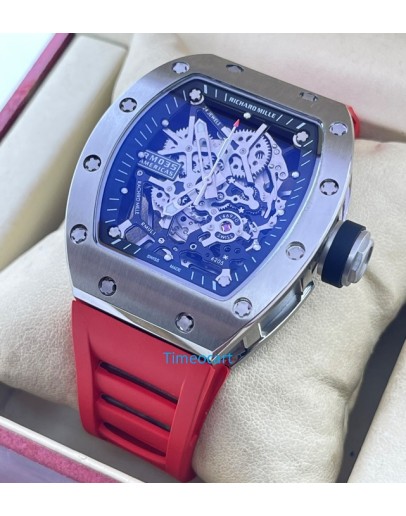 Richard Mille RM 035 Americas Edition Red Strap Swiss ETA 7750 Valjoux Movement Watch