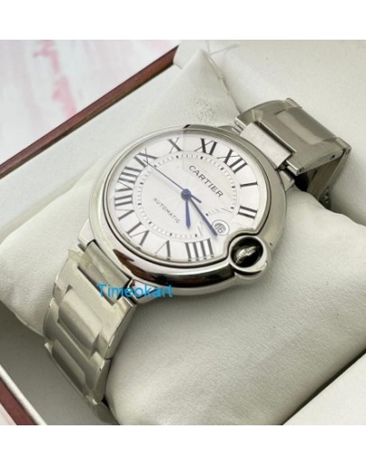 Cartier Ballon Bleu de Steel Swiss ETA Valjoux 7750 Movement Watch