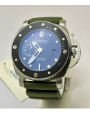 Panerai Submersible Black Bezel Green Rubber Strap Swiss Automatic Watch
