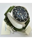 Panerai Submersible Black Bezel Green Rubber Strap Swiss Automatic Watch
