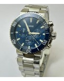 Oris Aquis Chronograph Blue Steel Bracelet Watch