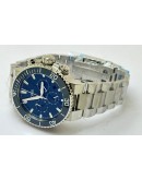 Oris Aquis Chronograph Blue Steel Bracelet Watch