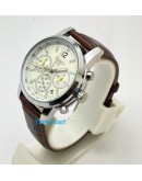 Tissot Prc 200 White Dial Leather Strap Watch