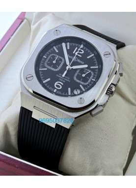 Bell & Ross BR05 Black Rubber Strap Chronograph Watch