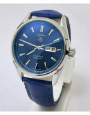 Tag Heuer Carrera Calibre 5 Day-Date Blue Leather Strap Swiss Automatic Watch