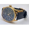 I W C Portuguese 7 Days Power Resrve Swiss Rose Gold Grey ETA 7750 Valjoux Automatic Movement Watch