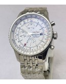 Breitling Navitimer Gmt White Swiss ETA Valjoux 7750 Automatic Watch