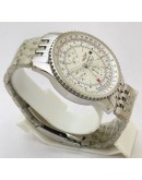 Breitling Navitimer Gmt White Swiss ETA Valjoux 7750 Automatic Watch