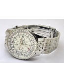 Breitling Navitimer Gmt White Swiss ETA Valjoux 7750 Automatic Watch