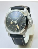 Panerai GMT Steel Black Strap Swiss Automatic Watch