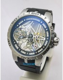 Roger Dubuis Excalibur Skeleton Black Rubber Strap Swiss Automatic Watch